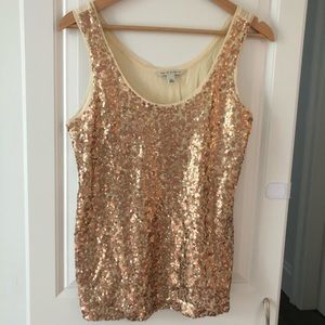 Banana Republic gold sequin top